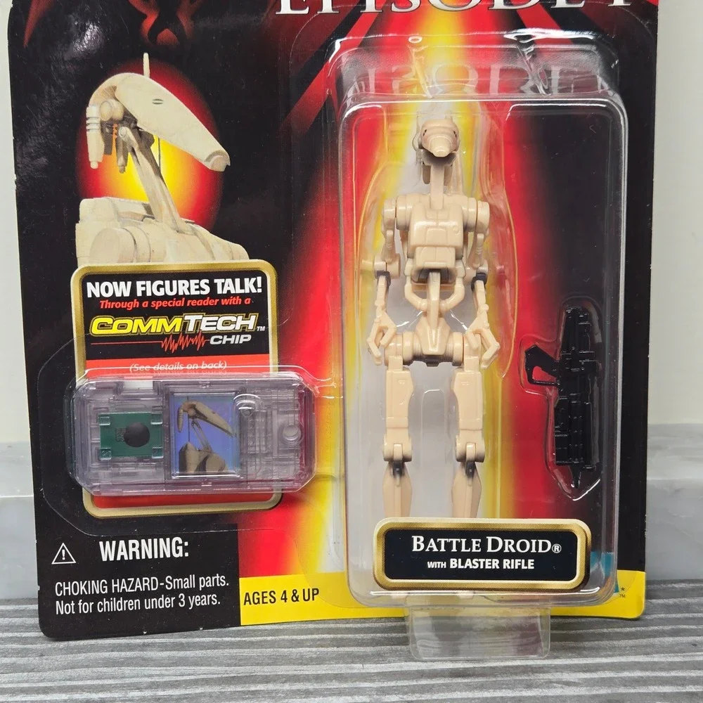 1998 Star Wars Episode I Battle Droid Action Figure CommTech Chip, Hasbro, 84092